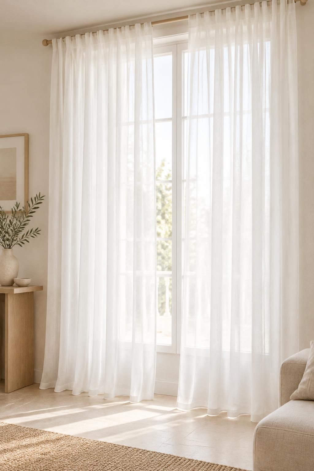 The sheer curtains inspiration using CLOUDSTONE - Viscose voile fabric
