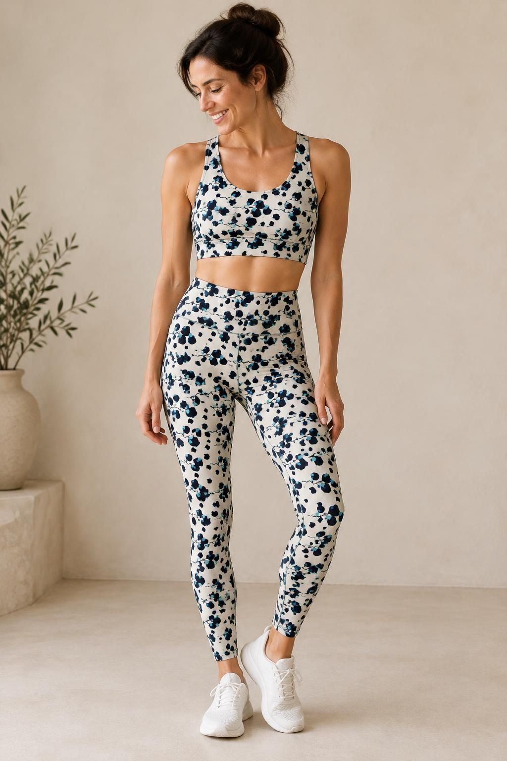 Inspiration La tenue de sport avec le tissu Jersey viscose élasthanne floral graphique
