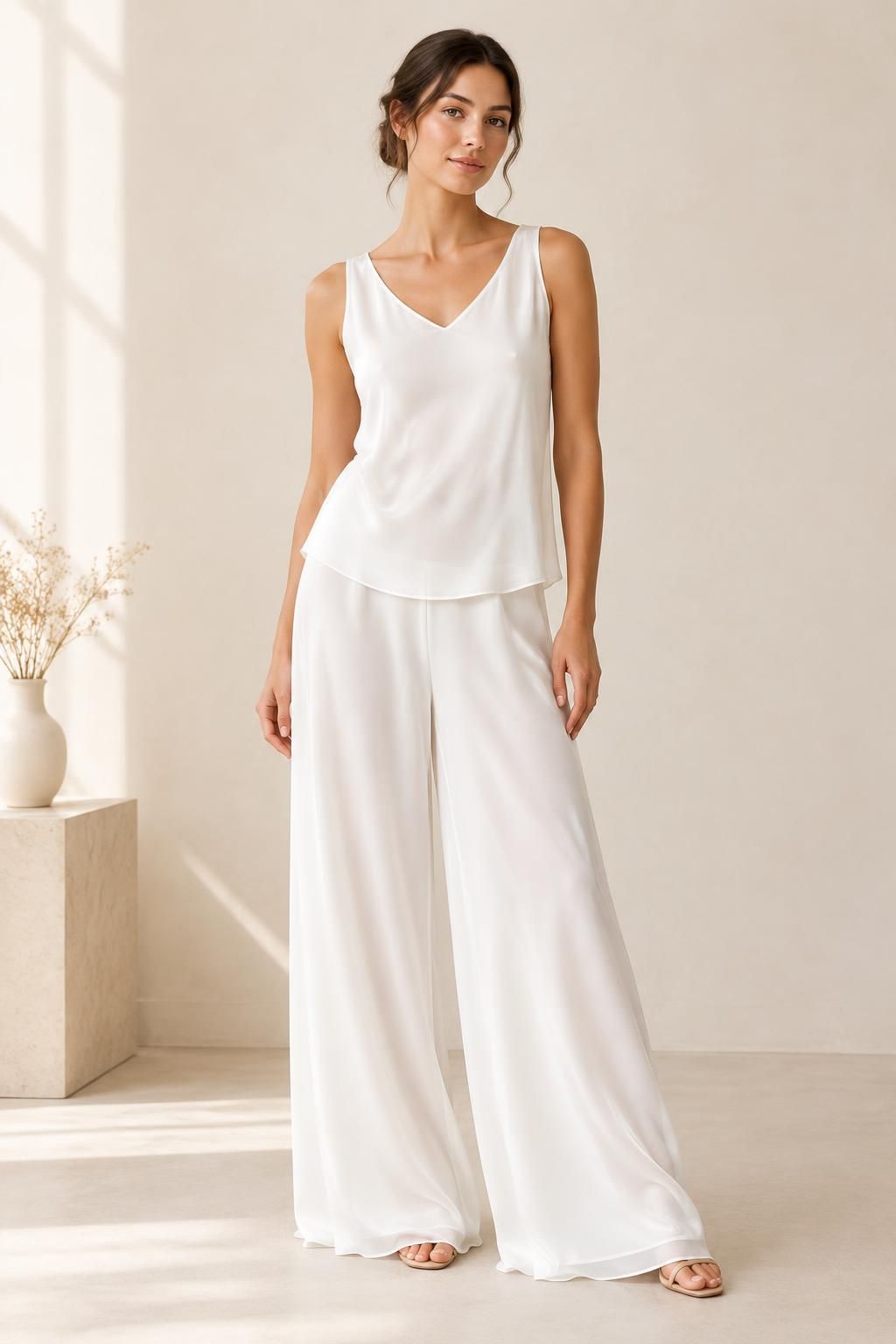 Inspiration Le top avec le tissu GABY - Mousseline satin effet soie