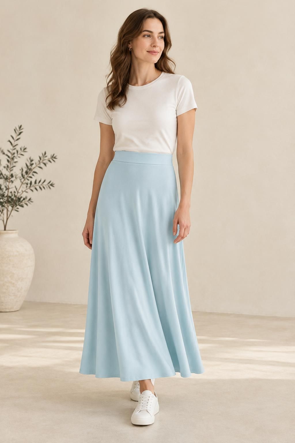 Inspiration La jupe avec le tissu AZURA - Jersey de coton