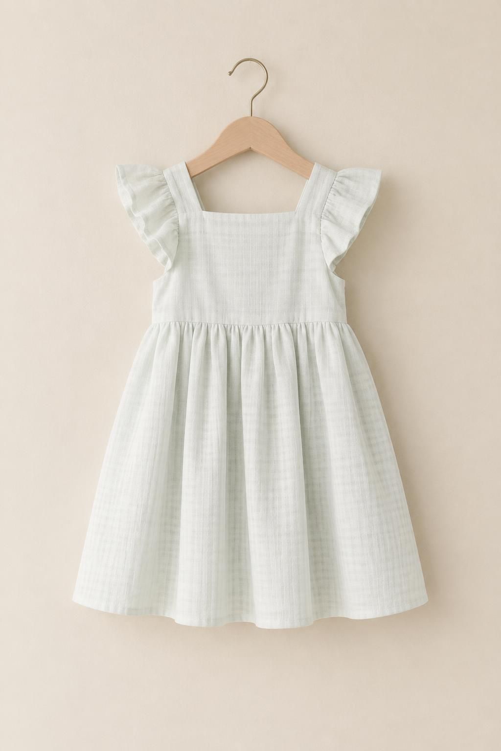 Inspiração O vestido infantil com o tecido ZEFIR - Algodão leve xadrez