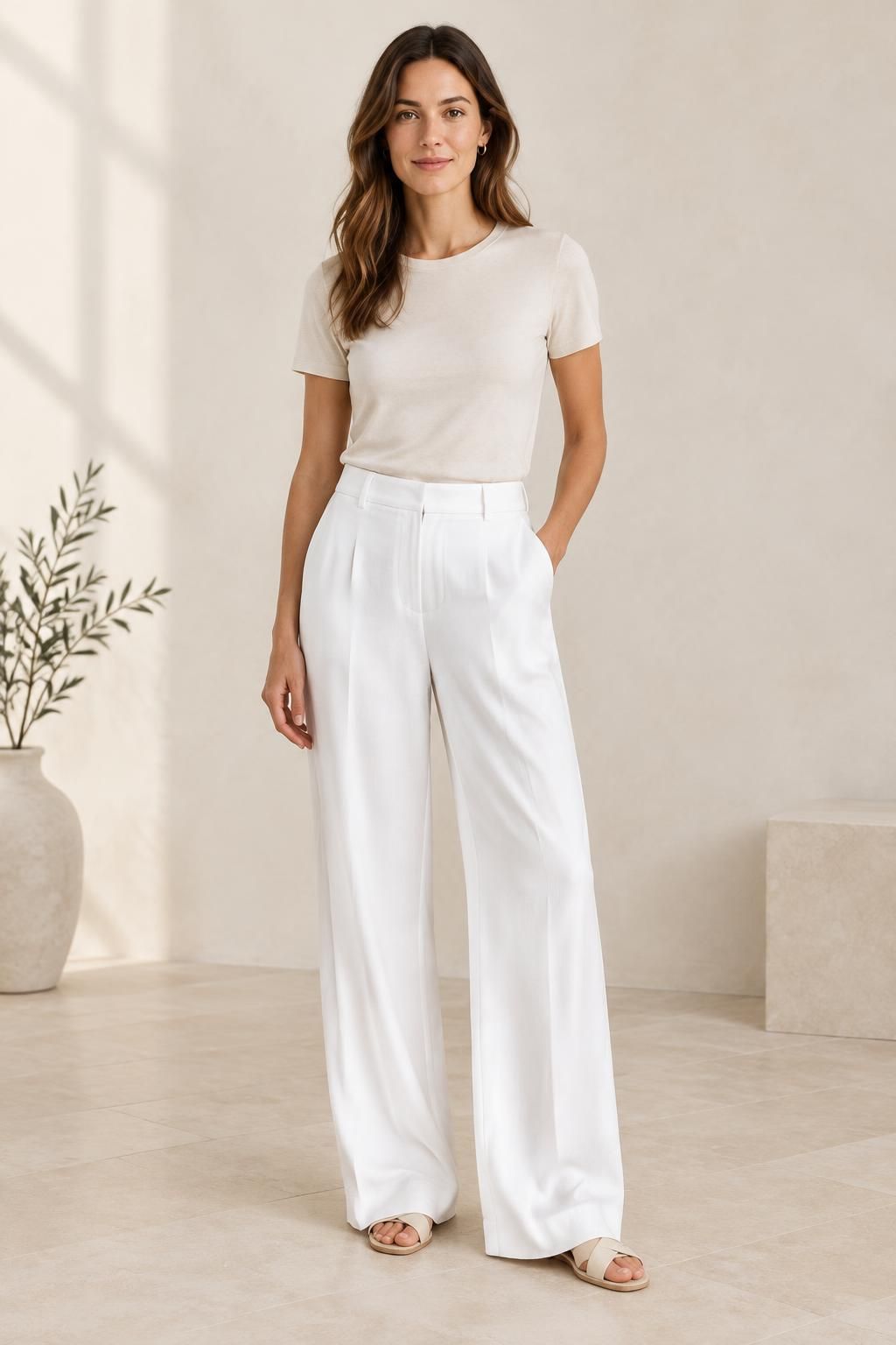 The trousers inspiration using NADAM - Heavy viscose twill fabric