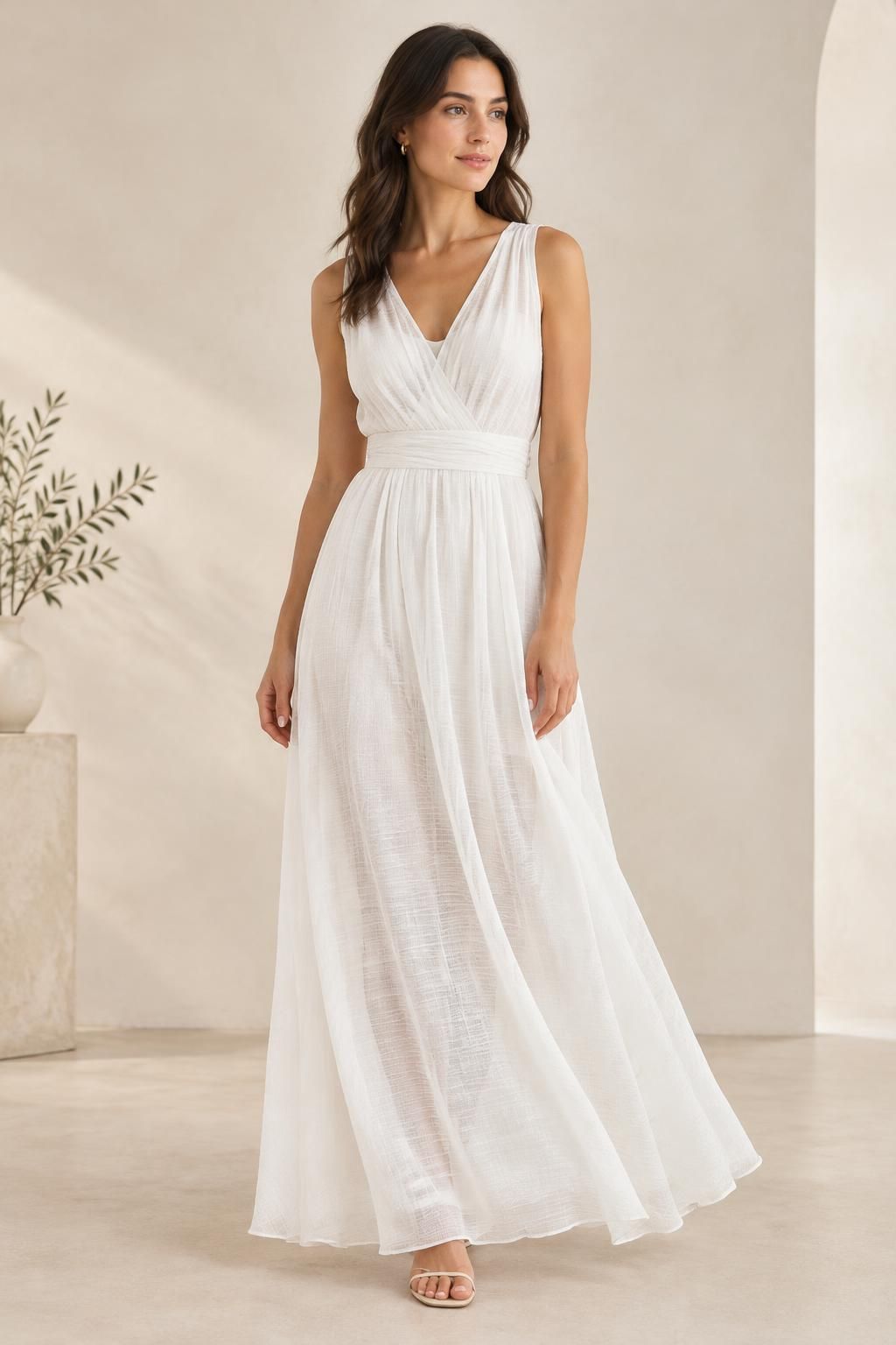 Inspiration La robe avec le tissu ANNA - Voile de viscose texturé