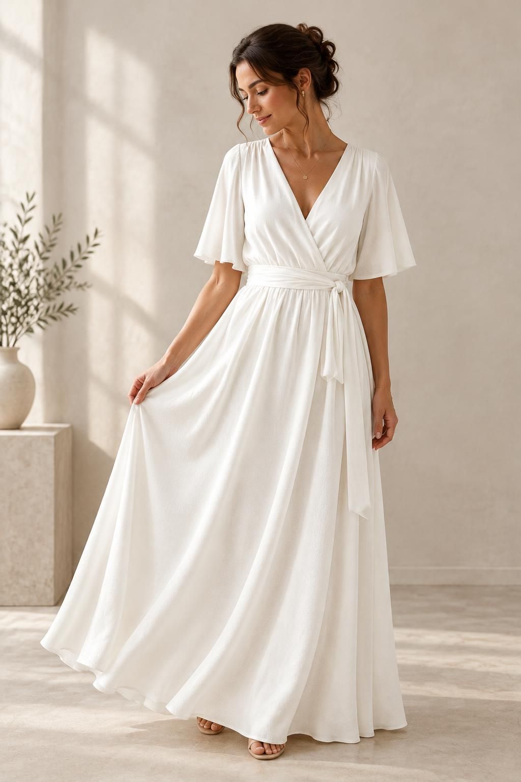The dress inspiration using AMBRE - Heavy viscose crepe fabric