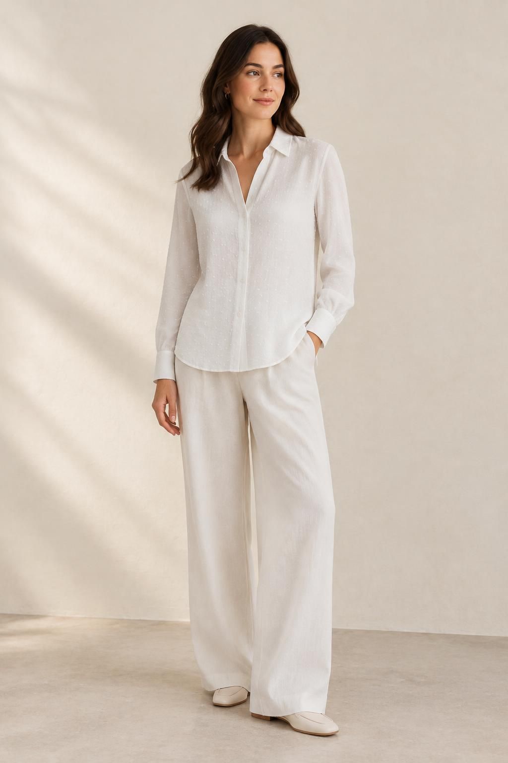 Inspiration La blouse avec le tissu SNOW - Crêpe marocain de viscose damassé