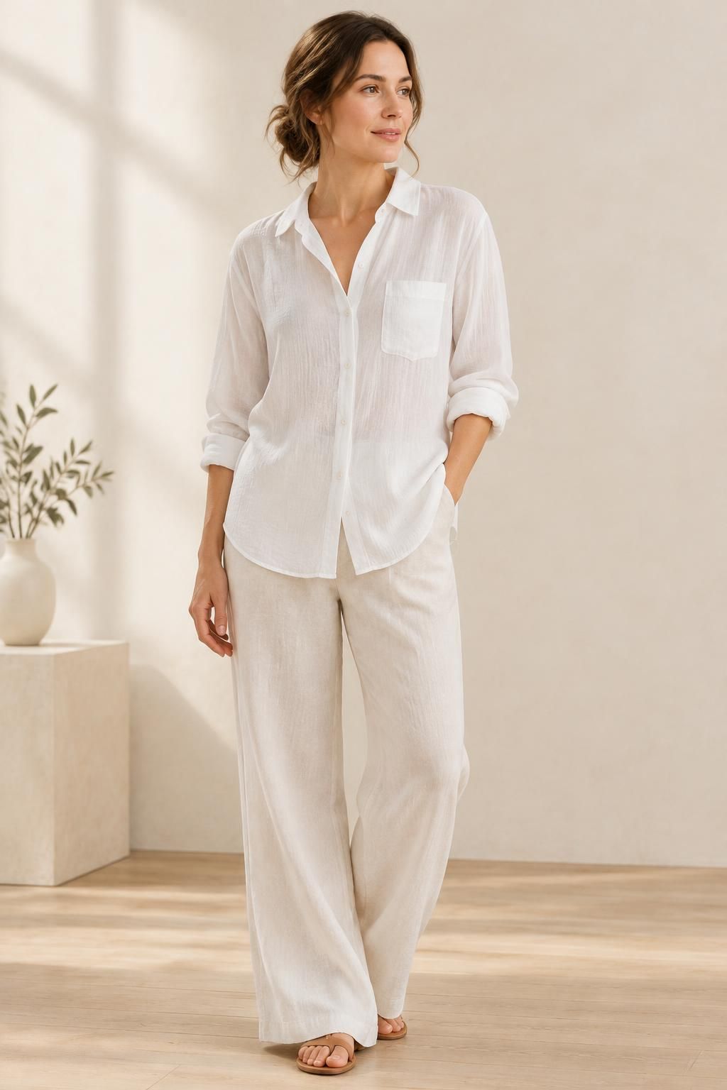 Inspiration La blouse avec le tissu PERLE - Gaze de coton douce et aérienne
