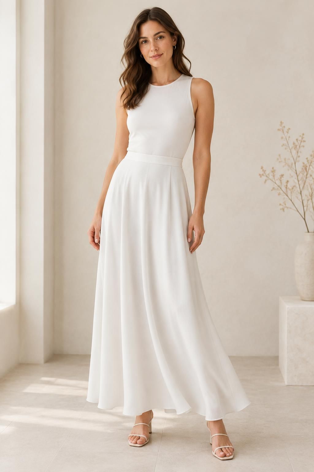 The skirt inspiration using MIRAGE - Fluid viscose plain weave fabric