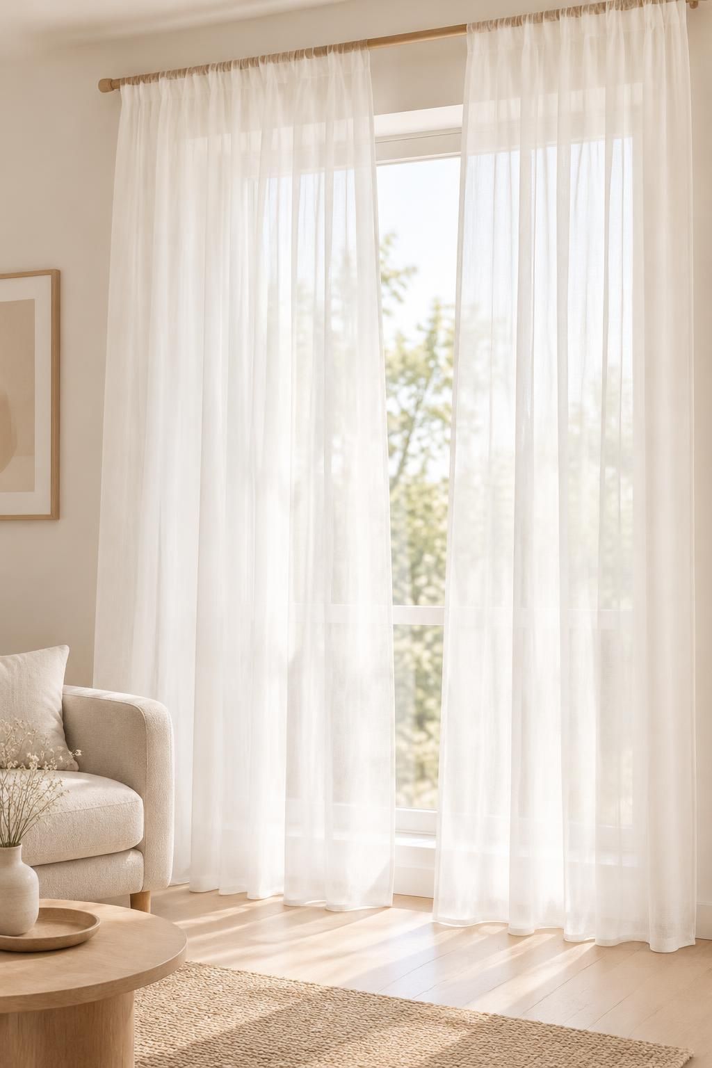 Inspiration Les voilages avec le tissu RAFAEL - Gaze polyester légère transparente