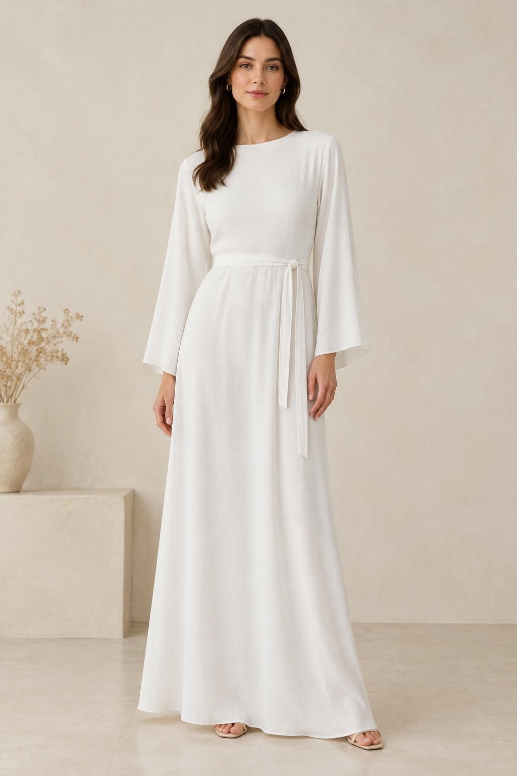 Inspiration La robe avec le tissu SNOW - Crêpe marocain de viscose damassé