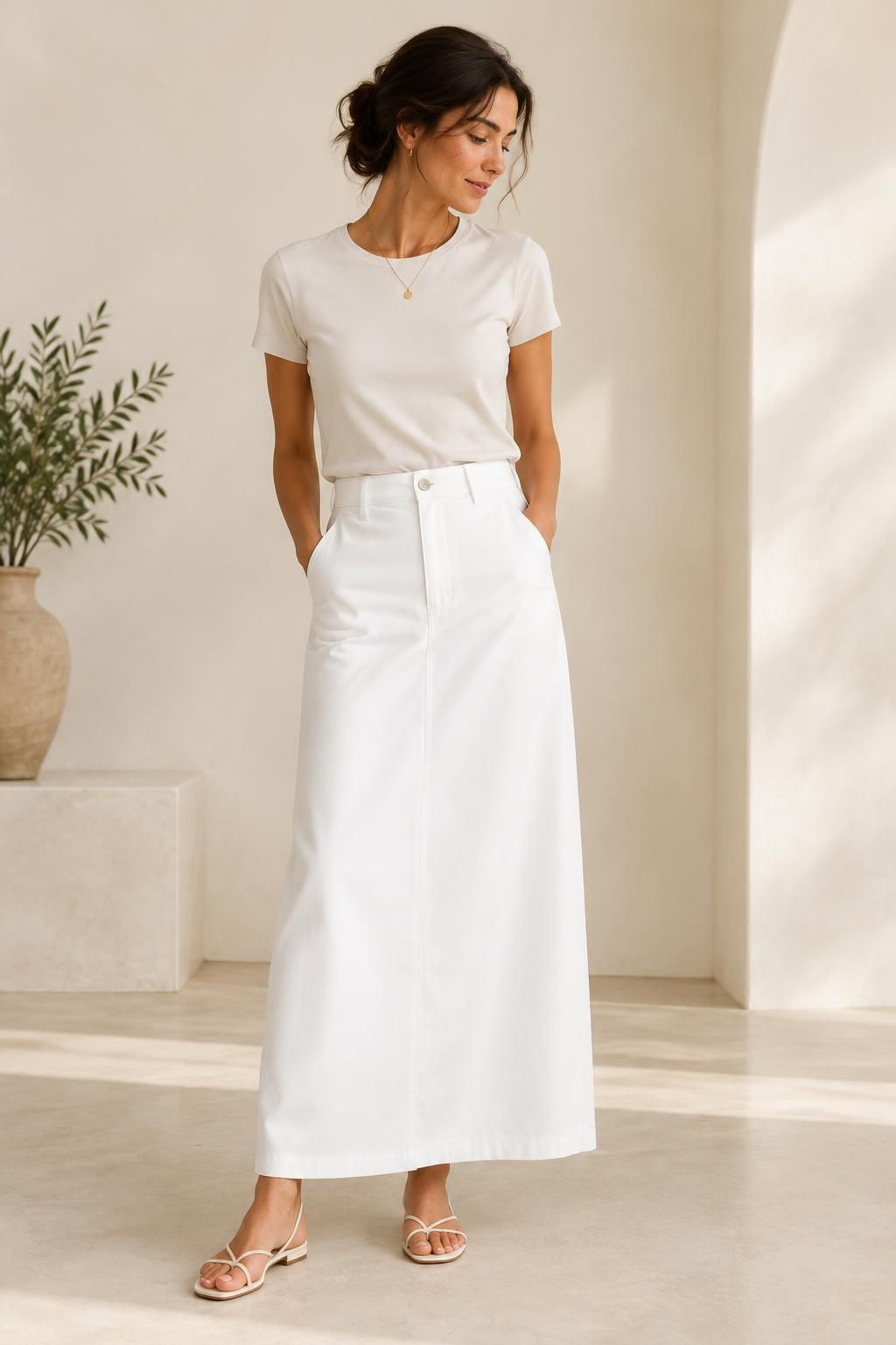 Inspiration La jupe avec le tissu CAMERON - Sergé de coton extensible