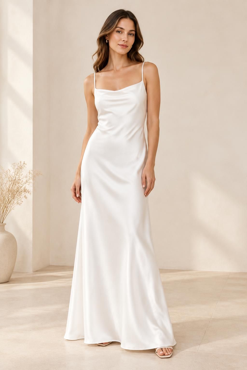 Inspiration La robe avec le tissu NACRE - Satin de coton satiné