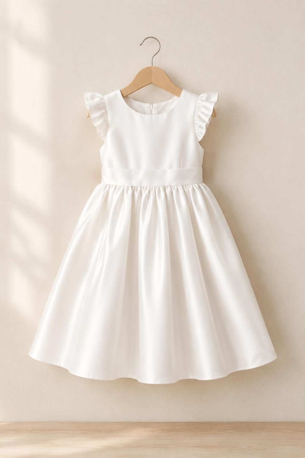 Inspiration La robe enfant avec le tissu NACRE - Satin de coton satiné