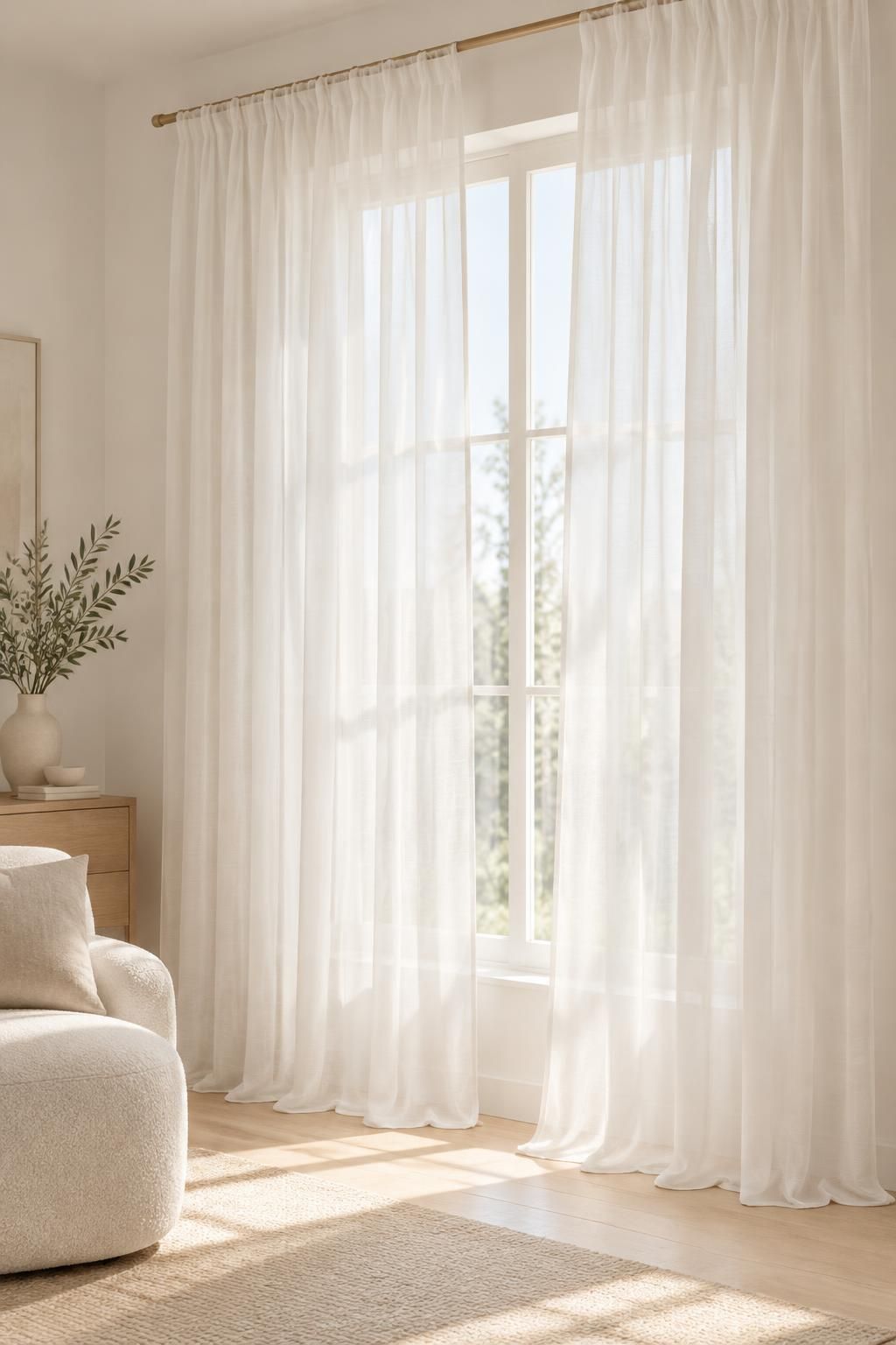 Inspiration Les voilages avec le tissu SOREN - Voile de viscose satiné