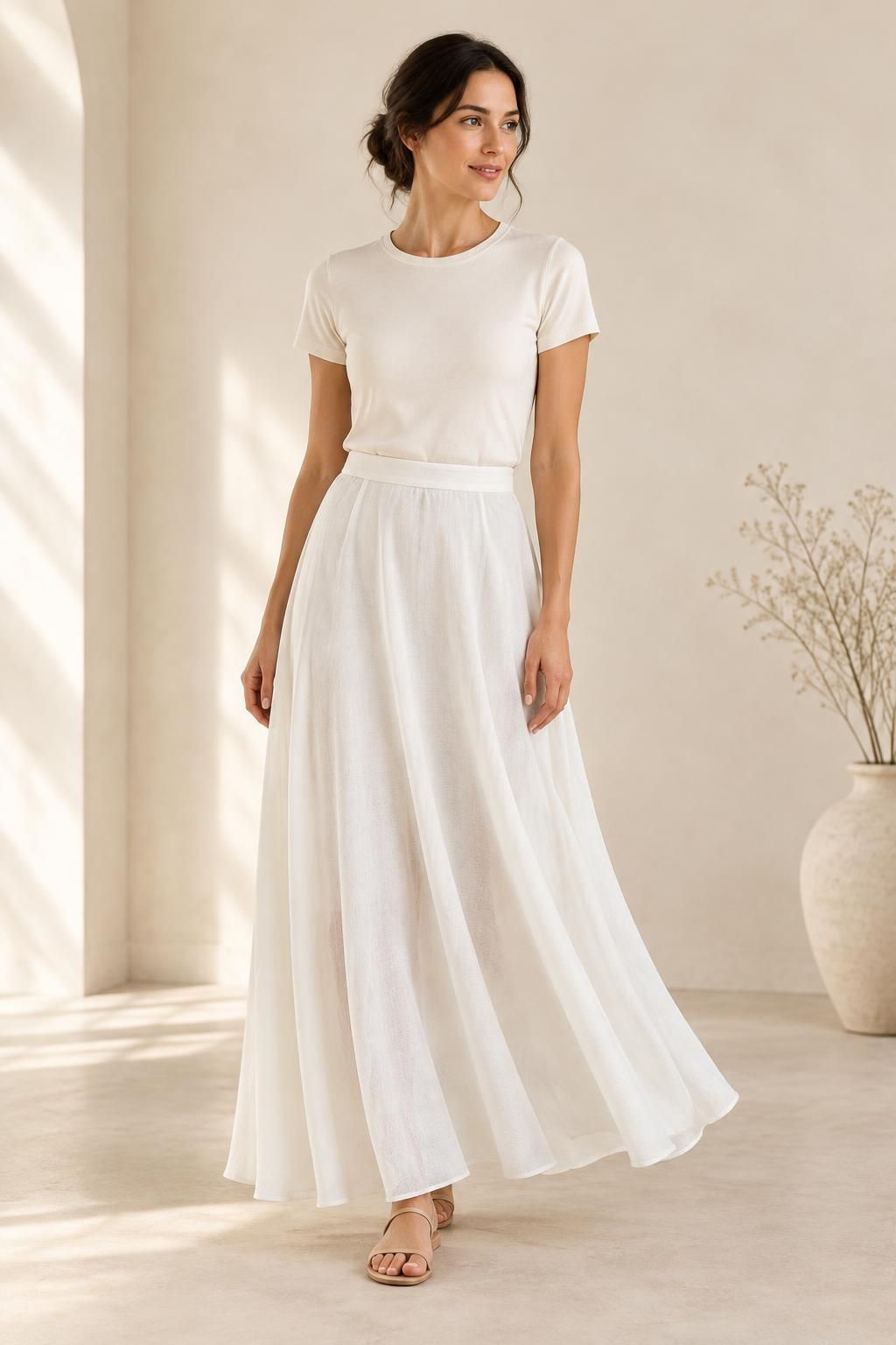 The skirt inspiration using ALBA - Lightweight viscose gauze fabric