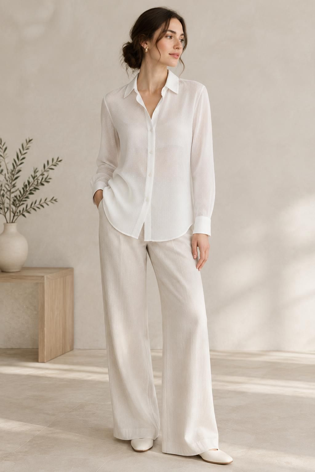 Inspiration La blouse avec le tissu YAMEI - Batiste de viscose damassée