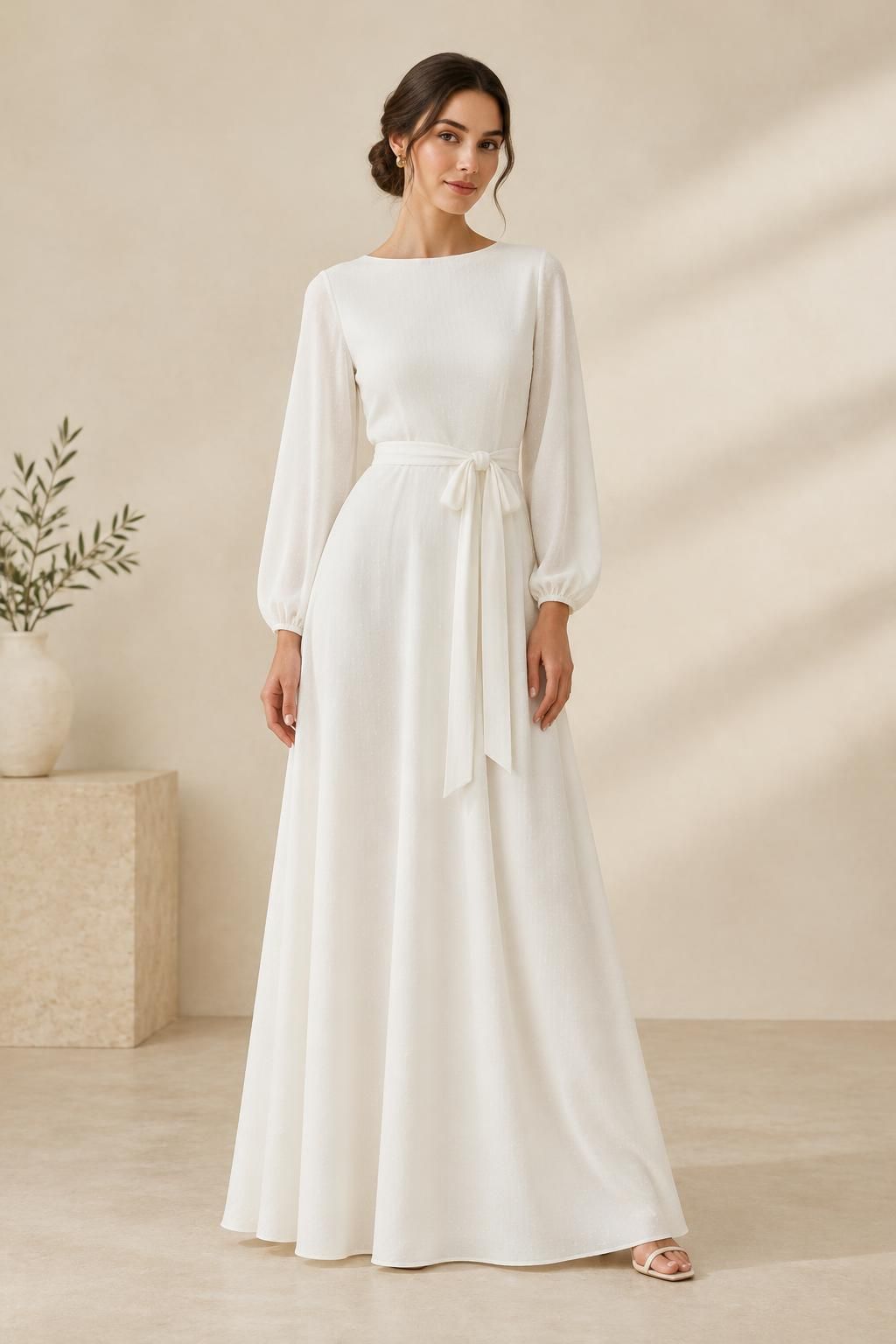 Inspiration La robe avec le tissu SNOW - Crêpe marocain de viscose damassé