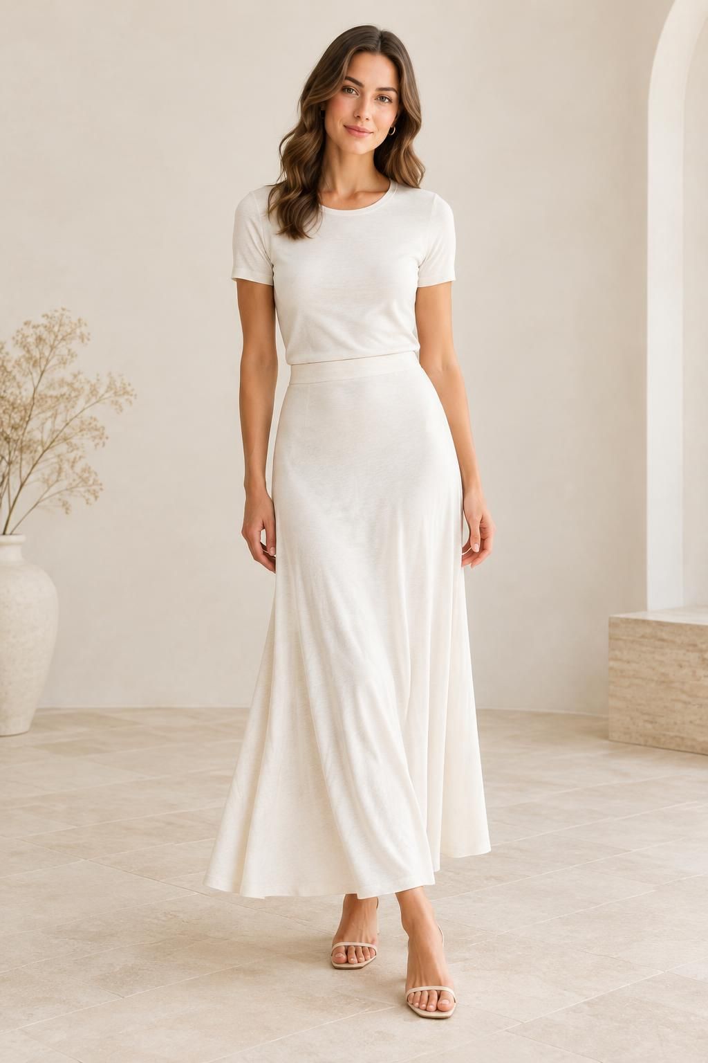 Inspiration La jupe avec le tissu ORIANE - Jersey de viscose texturé