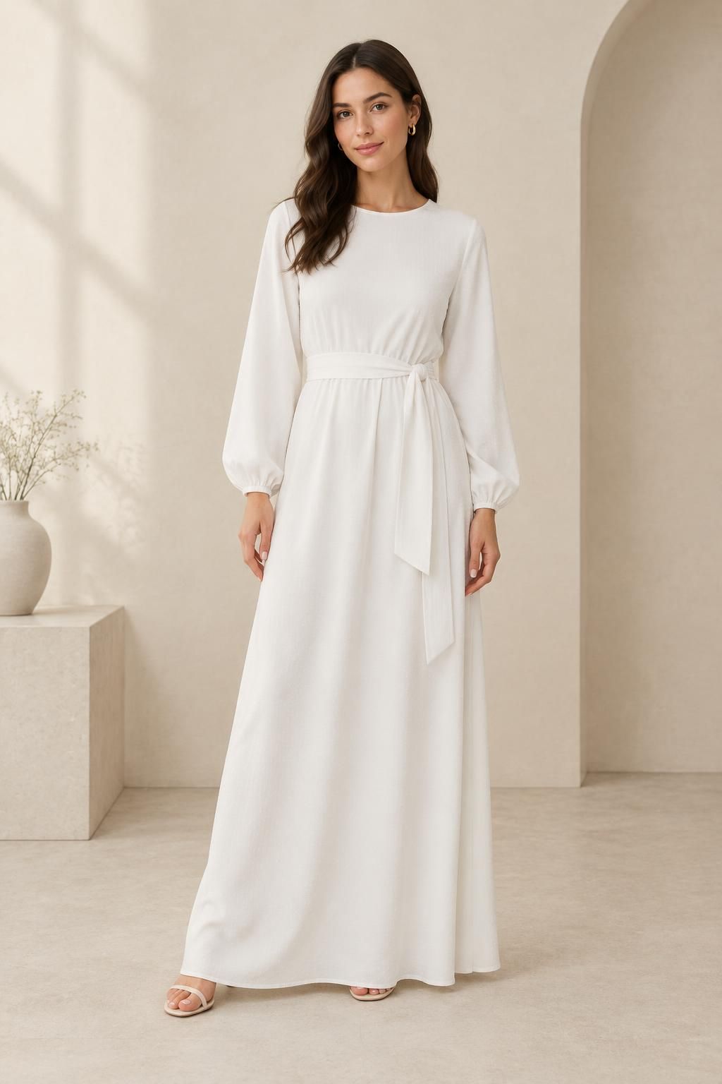 Inspiration La robe avec le tissu SNOW - Crêpe marocain de viscose damassé
