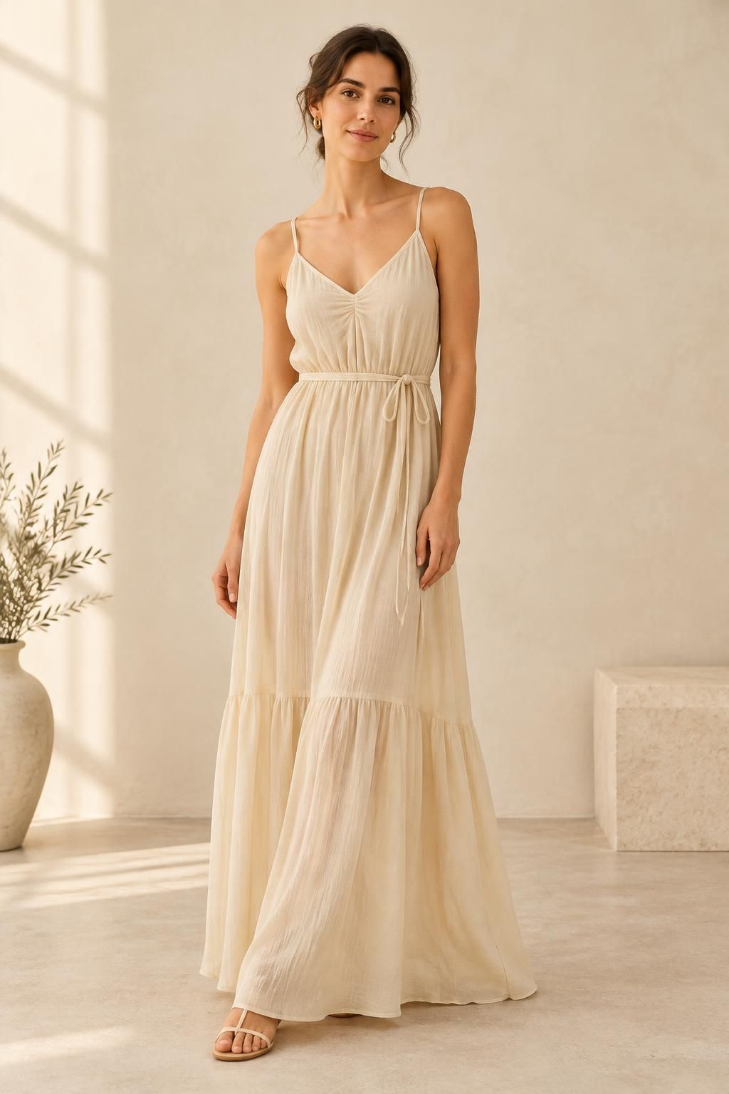 The dress inspiration using MAYA -  Lightweight viscose gauze fabric