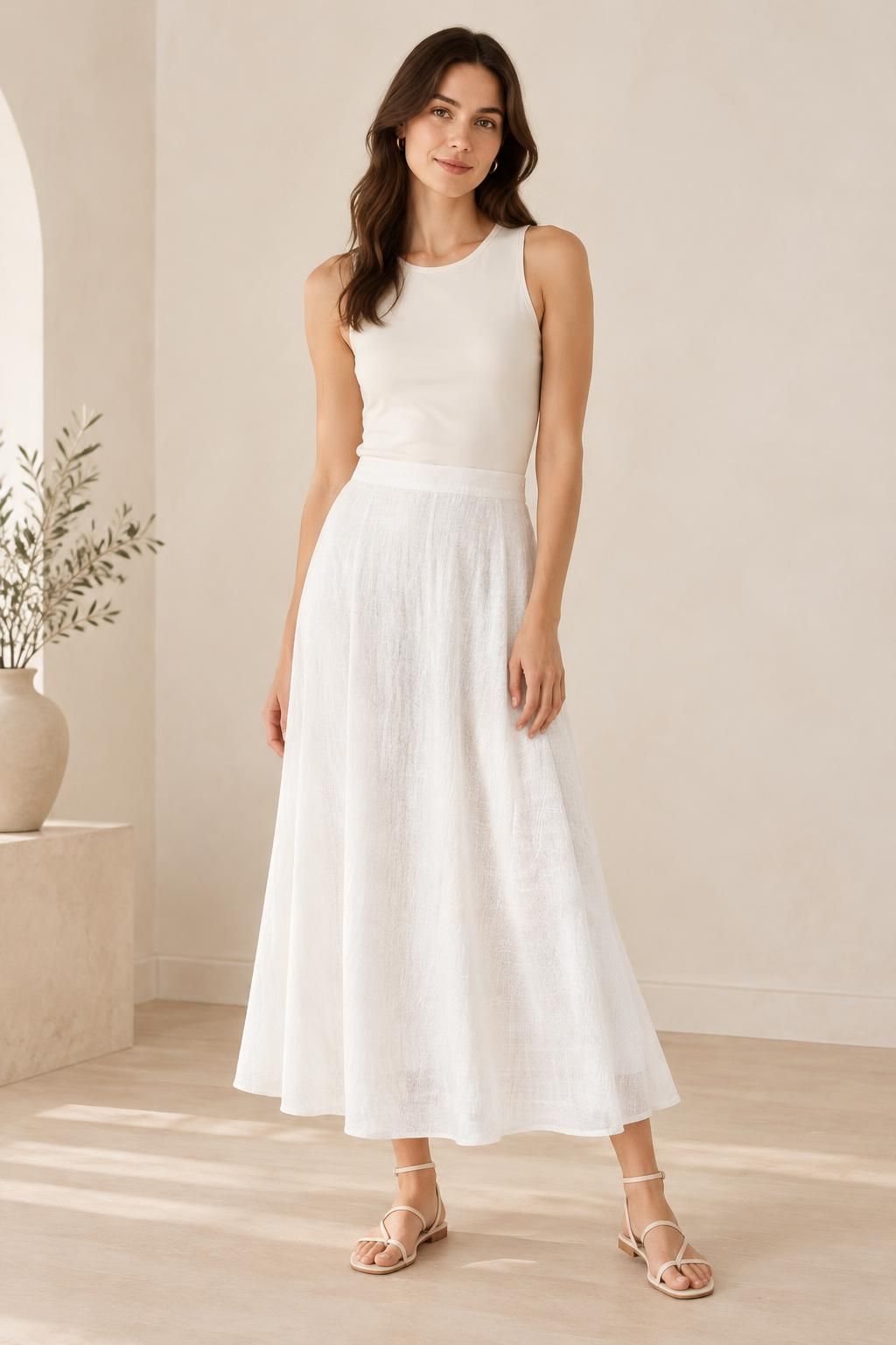 The skirt inspiration using ELORA - Lightweight crinkled viscose fabric