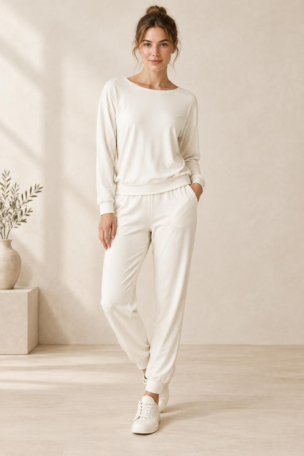 Inspiration La tenue de sport avec le tissu ORIANE - Jersey de viscose texturé