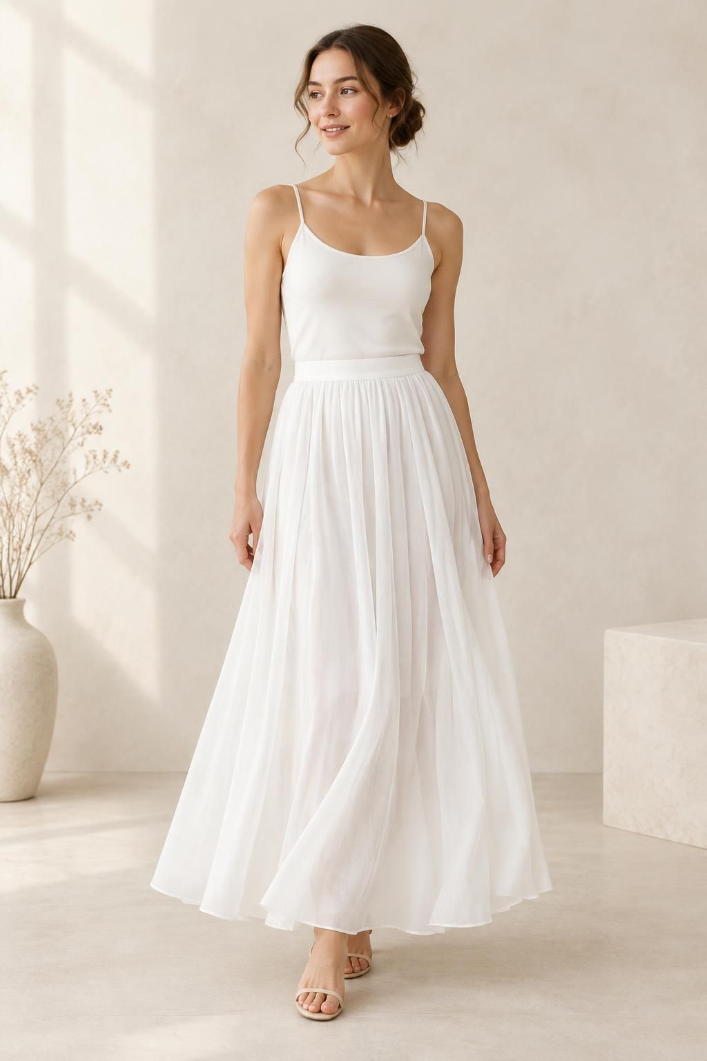 The skirt inspiration using DAISY - Lightweight viscose batiste fabric