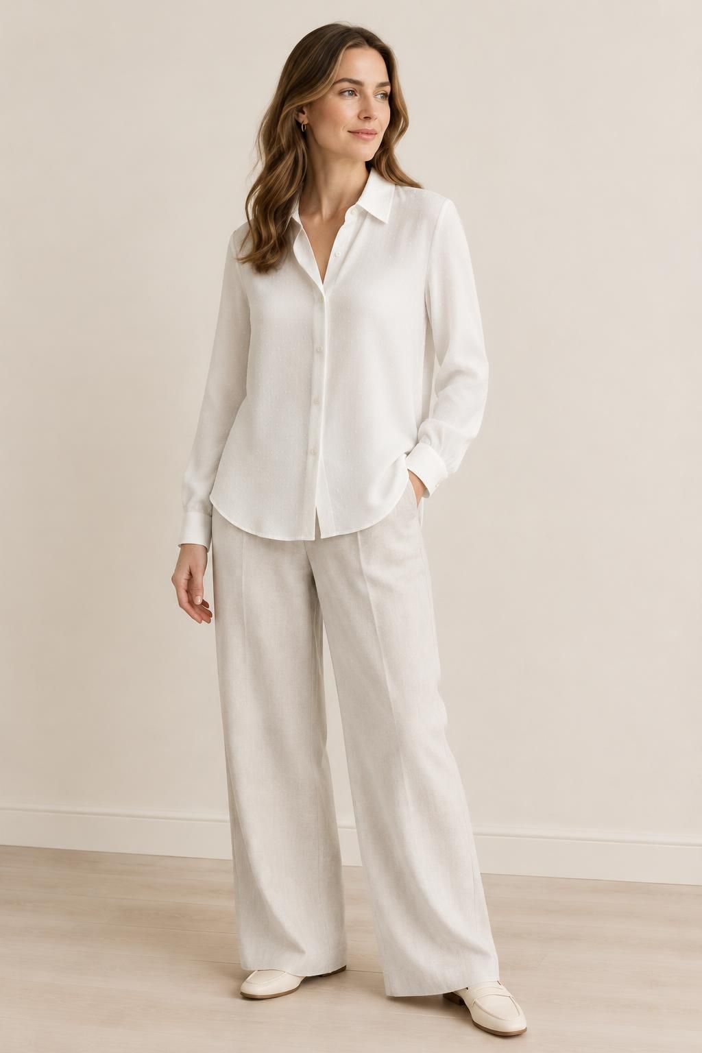 Inspiration La blouse avec le tissu SNOW - Crêpe marocain de viscose damassé