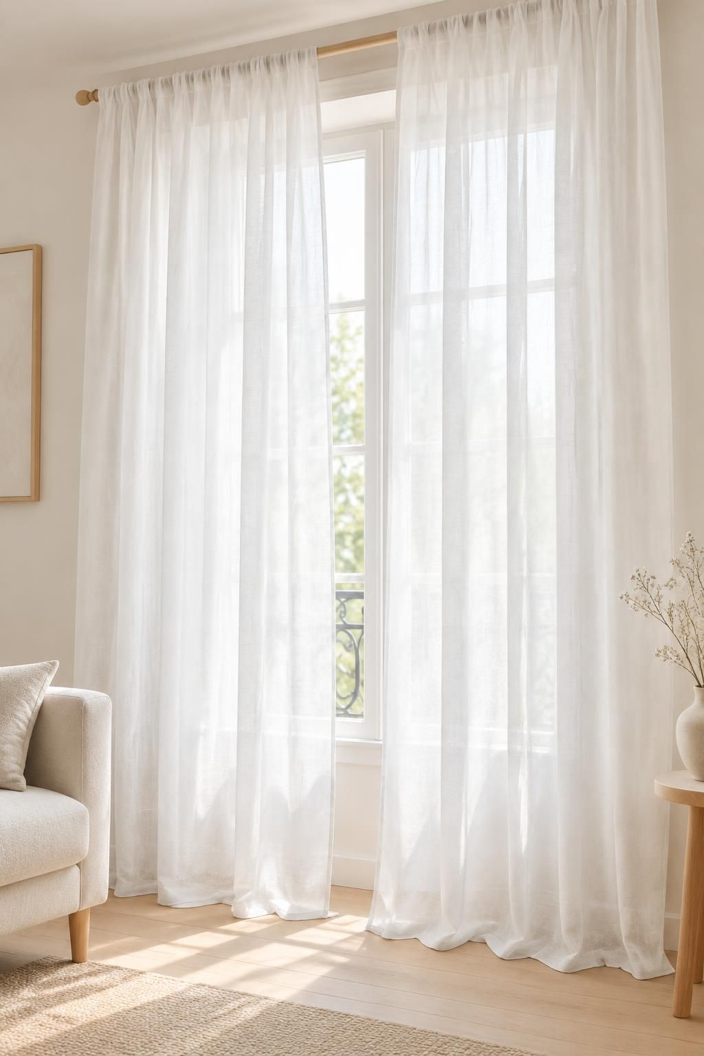 Inspiration Les voilages avec le tissu LUMIA - Voile de viscose flammé type organza