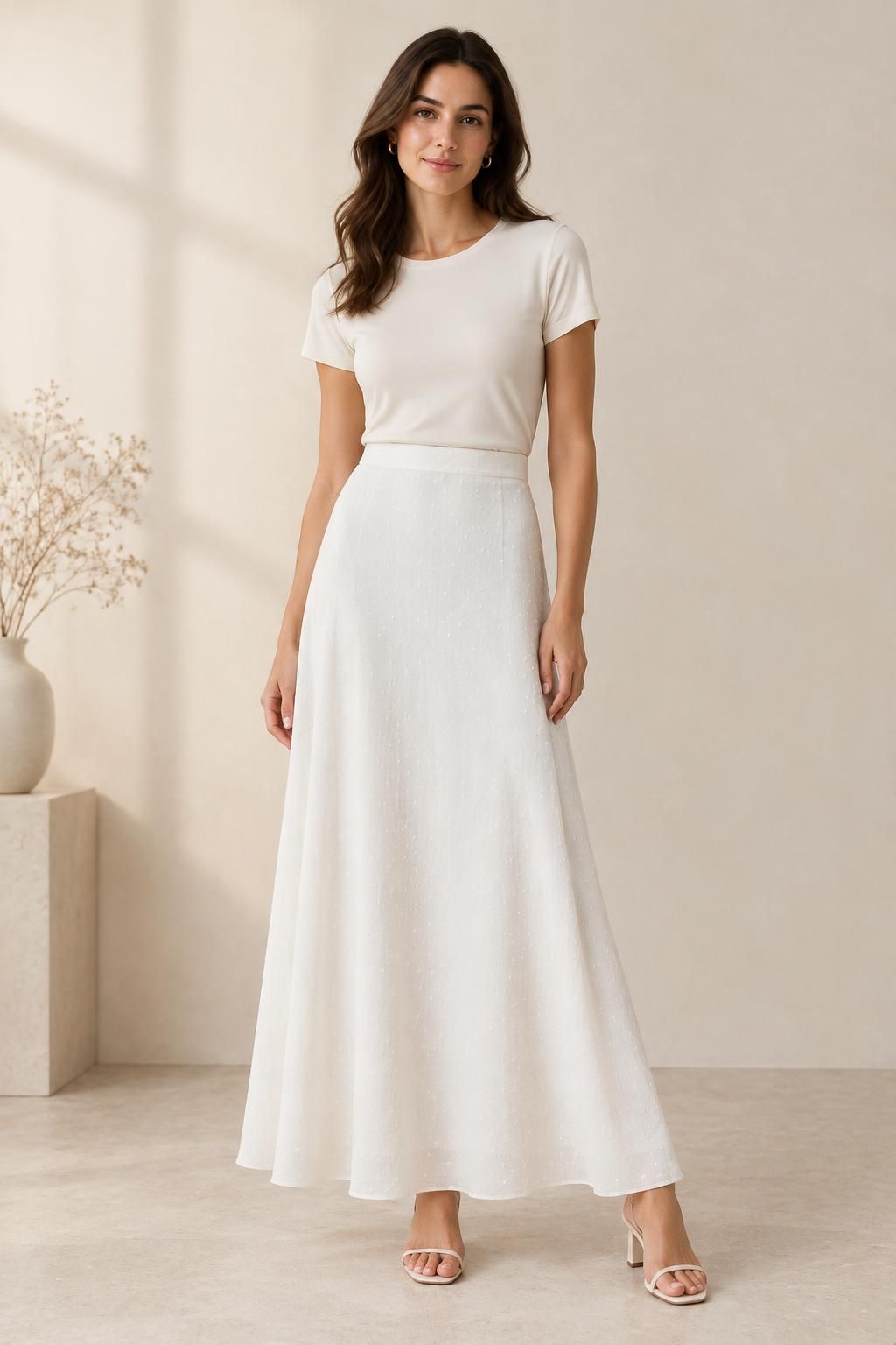 Inspiration La jupe avec le tissu SNOW - Crêpe marocain de viscose damassé