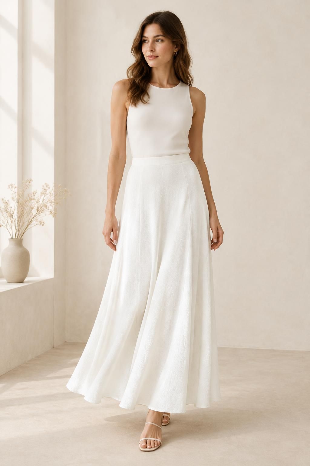 Inspiration La jupe avec le tissu KAORI - Crêpe de viscose texturé