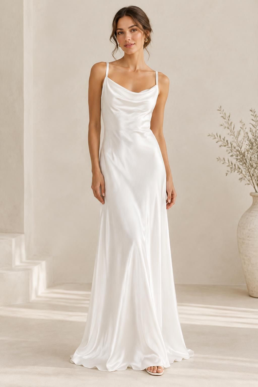 Inspiration La robe avec le tissu ELEN - Satin de viscose lourd